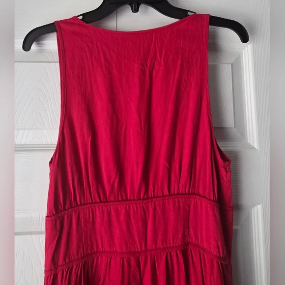 Anthropology Plenty By Tracy Reese Red Sleeveless Corset-Waist Midi Dress Size 6 - Picture 10 of 13